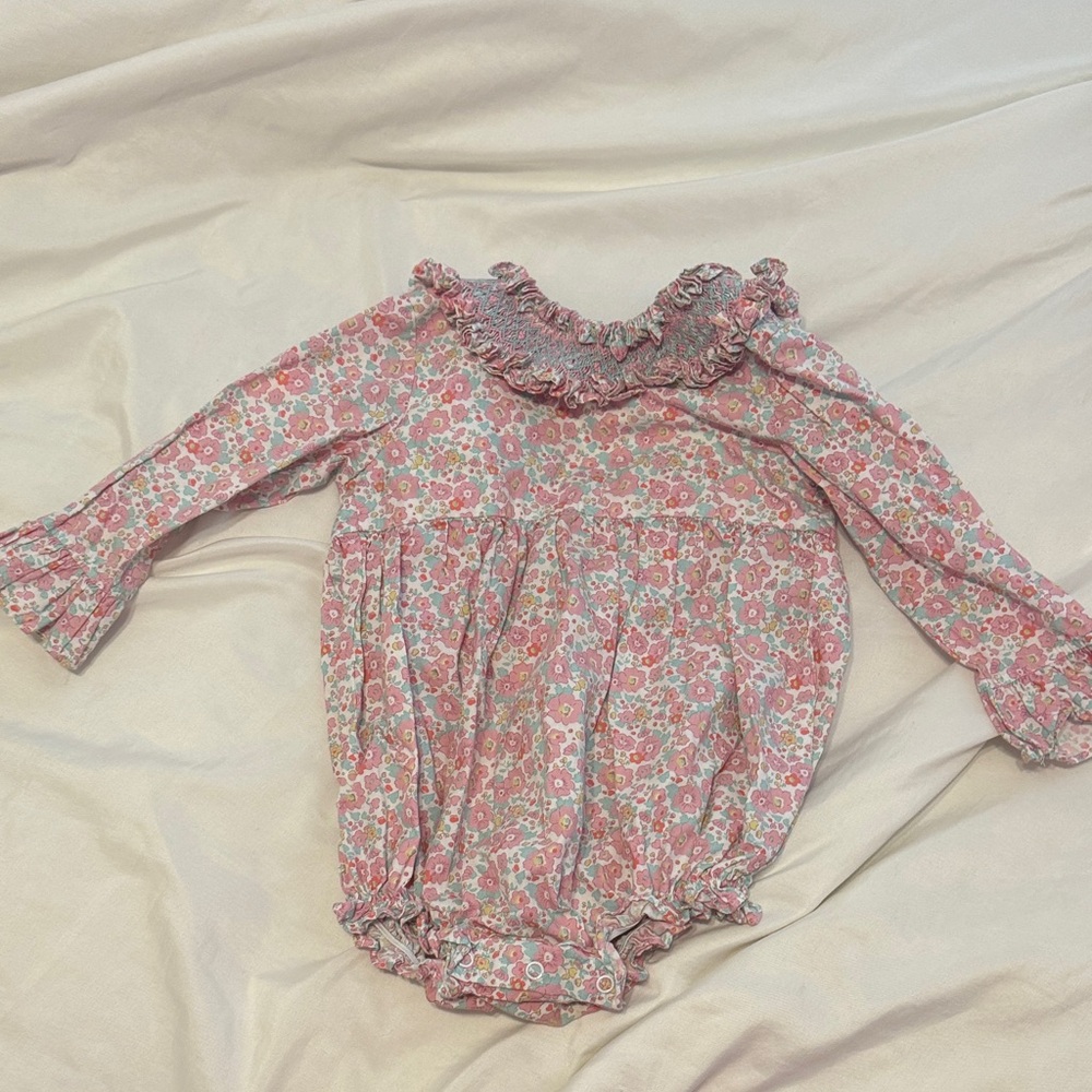 Stitchy Fish Fall Floral Baby Romper